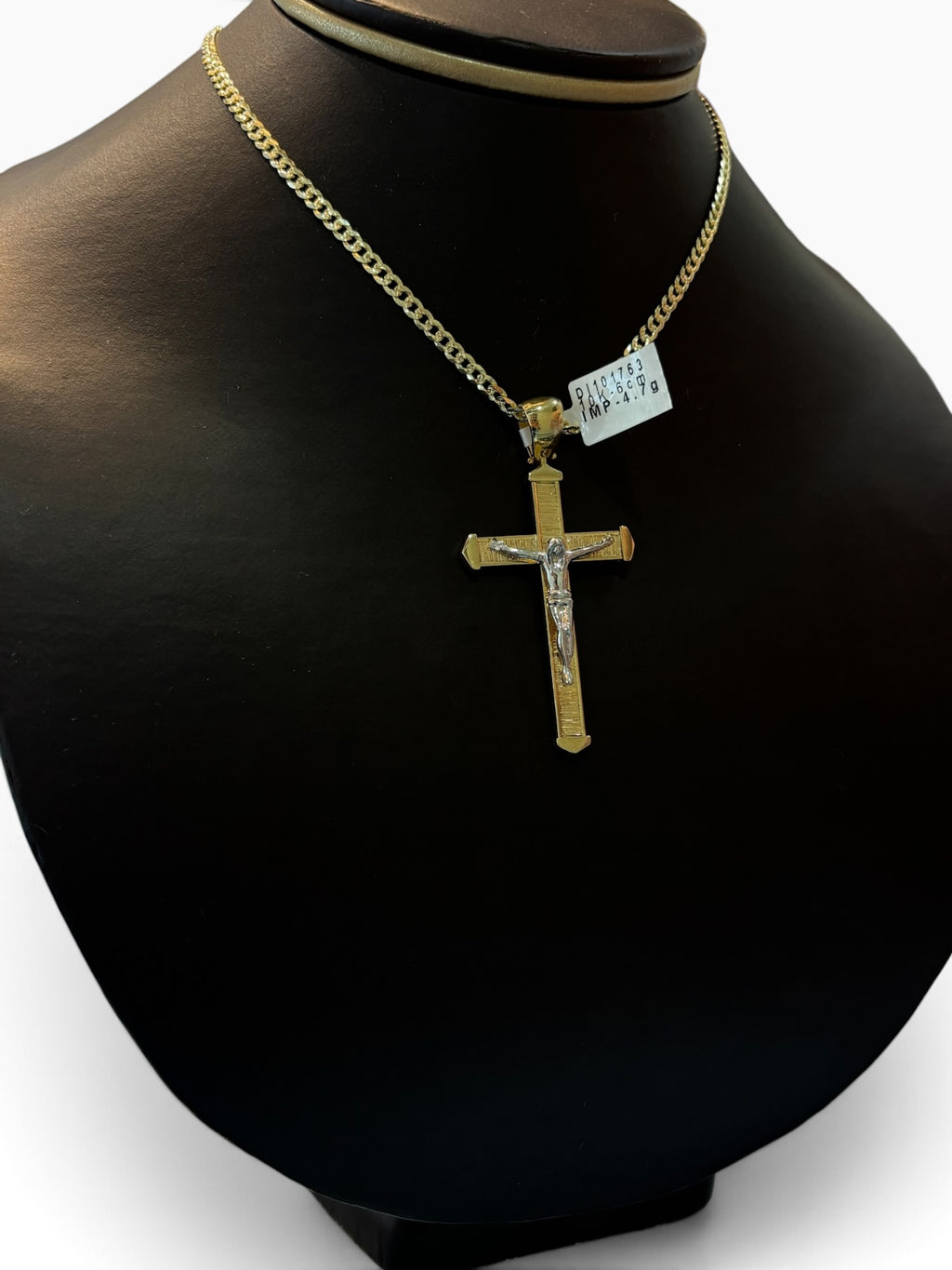 Dije Crucifijo Dos Tonos Oro 10K