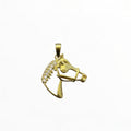 Dije Cabeza de Caballo con Zirconias Oro 10K