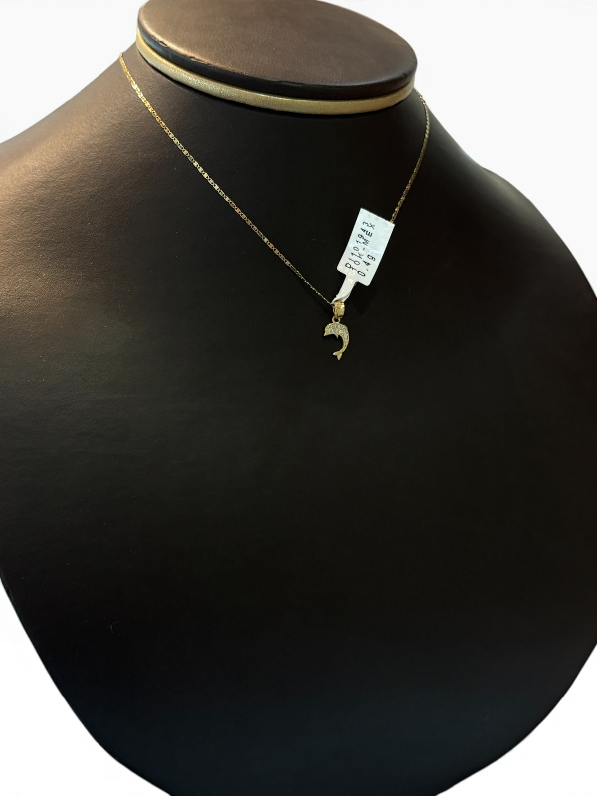 Mini Dije Delfín con Zirconias Oro 10K