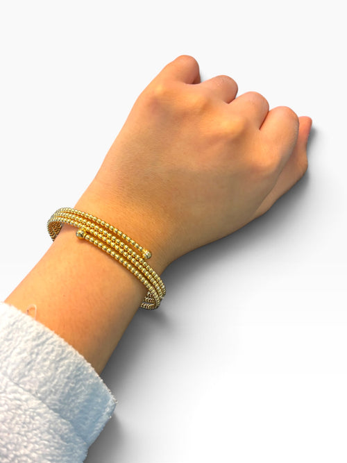 Aro Espiral de Bolitas Oro 10K