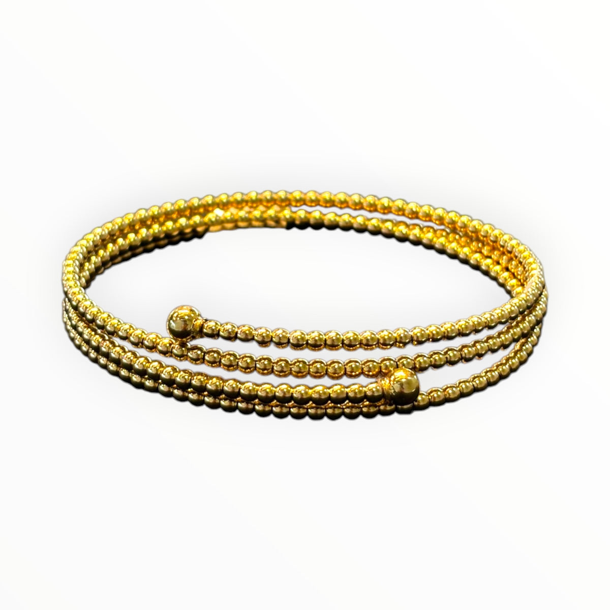 Aro Espiral de Bolitas Oro 10K