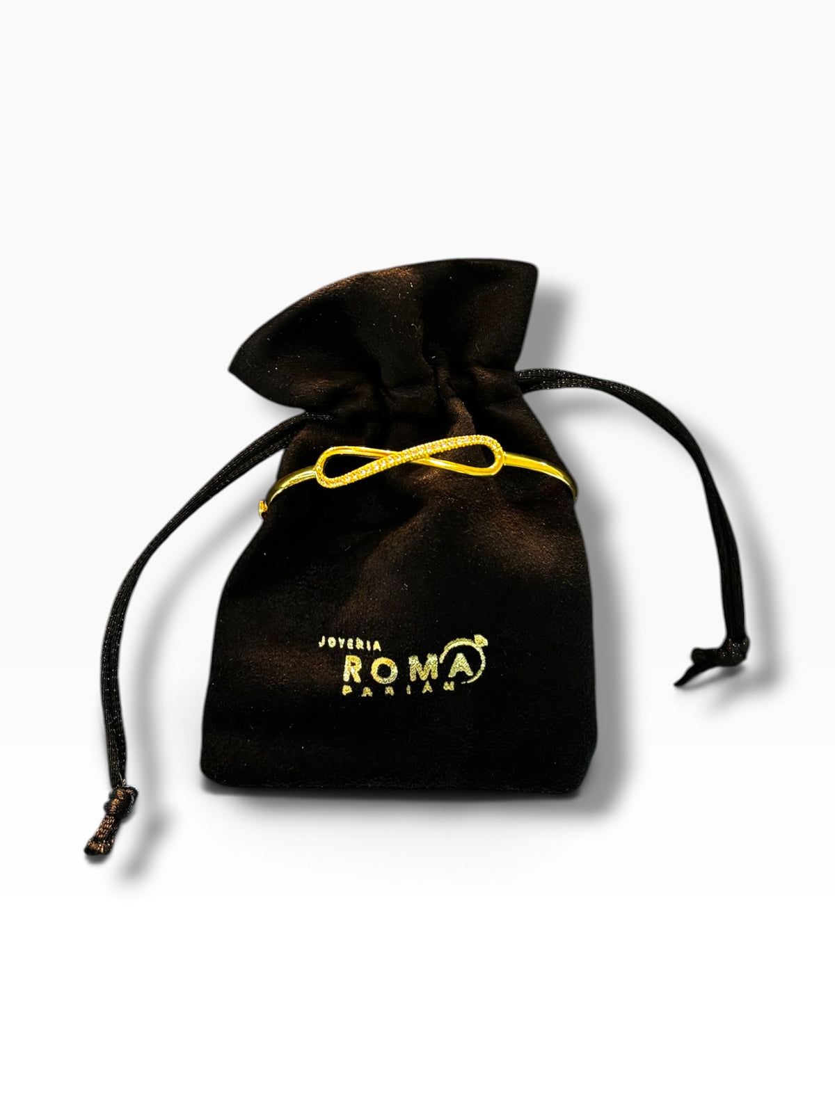 Aro Infinito con Zirconias Oro 10K