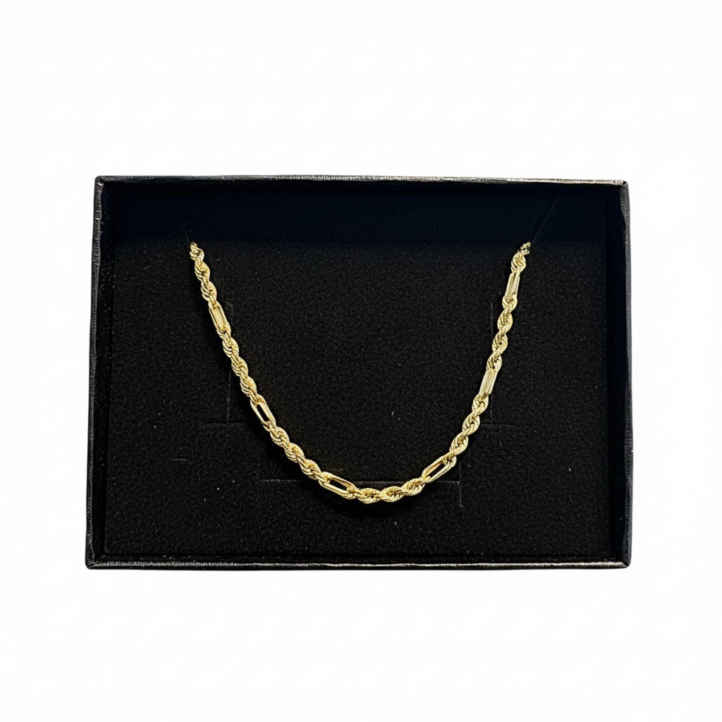 Cadena Figaro 2mm de Oro 10K Italiana