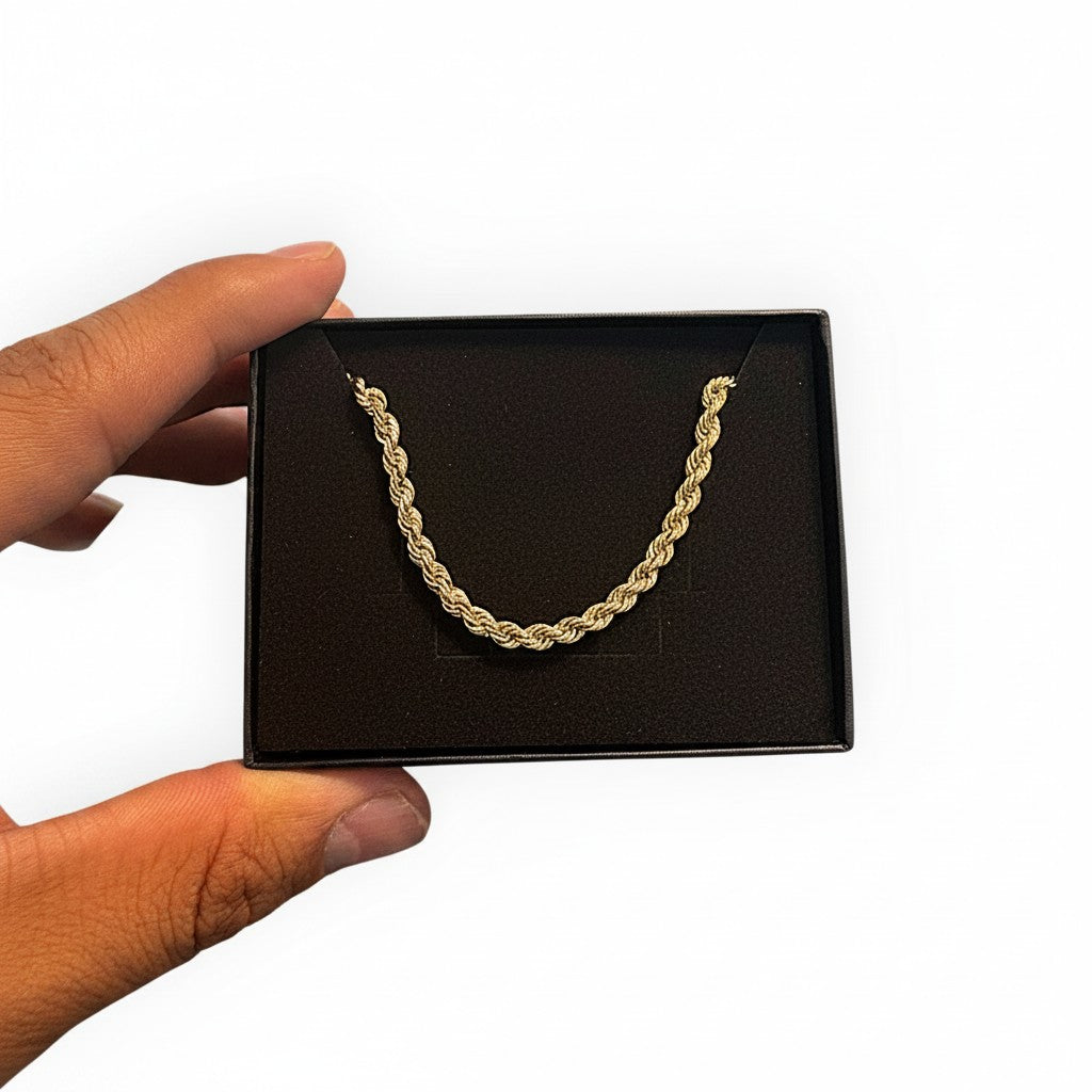Cadena Torzal 3.8mm de Oro 10K Italiana
