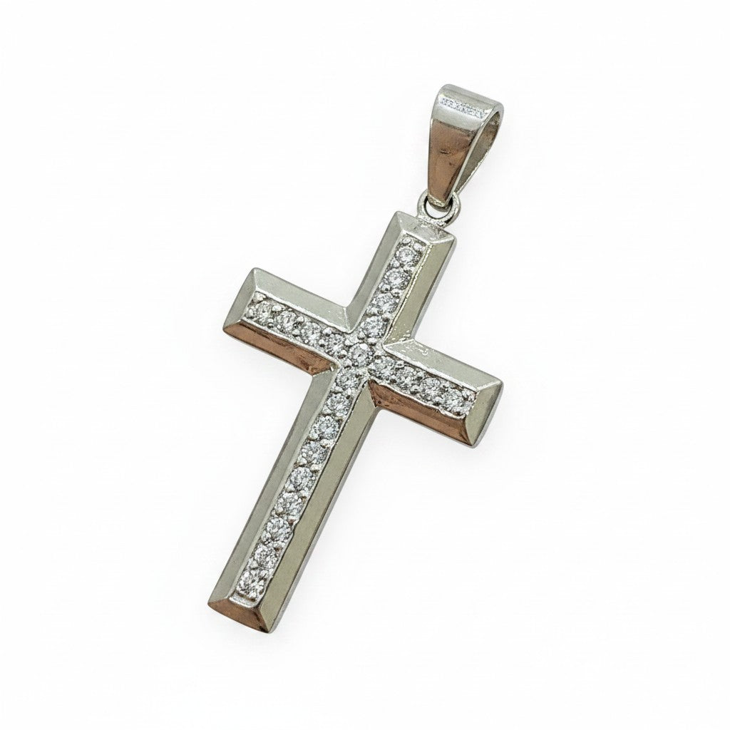 Cruz con Zirconias de Plata .925