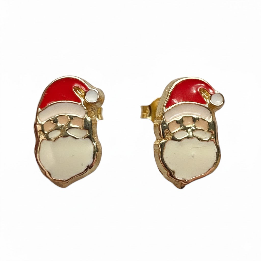 Broquel de Santa Claus en oro 10K de Joyería ROMA, detallado y decorativo para la temporada navideña.