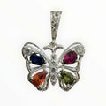 Dije Mariposa con Zirconias de Colores — Plata .925