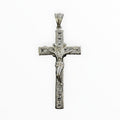Cruz Crucifijo con Zirconias Cuadradas — Plata .925