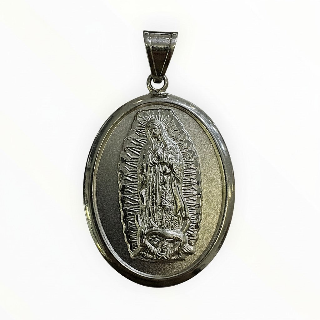 Medalla Virgen de Guadalupe Ovalada — Plata .925