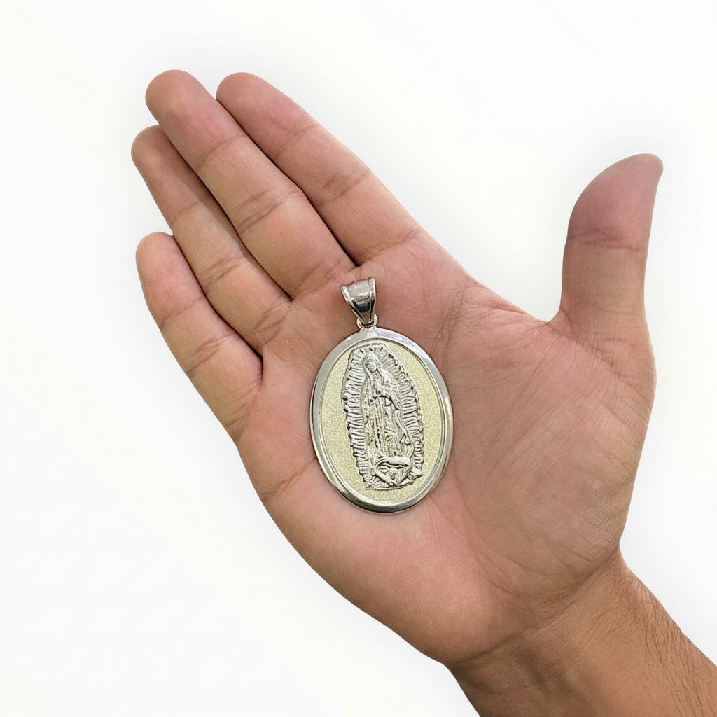 Medalla Virgen de Guadalupe Ovalada — Plata .925