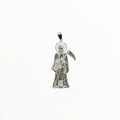 Dije Santa Muerte con Zirconias Negras — Plata .925