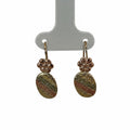 Aretes Tricolor con Flor — Oro 10K
