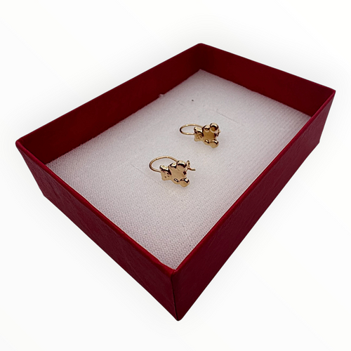 Aretes de Oro 10K con Figura de Osito
