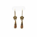 Aretes Largos Pensamiento de Oro 10K