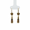 Aretes Largos Pensamiento Tricolor de Oro 10K