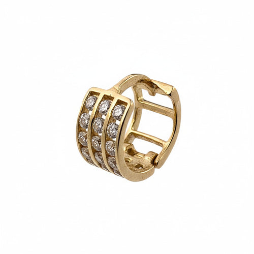 Aretes Huggie de Oro 10K con Zirconias