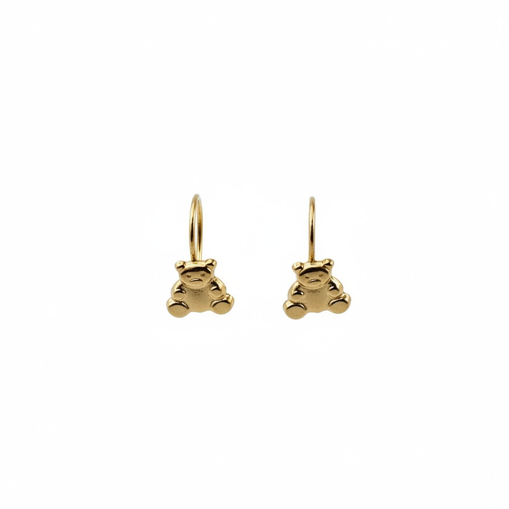 Aretes de Oro 10K con Figura de Osito