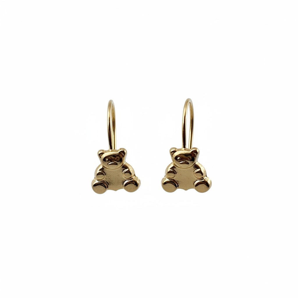 Aretes de Oro 10K con Figura de Osito