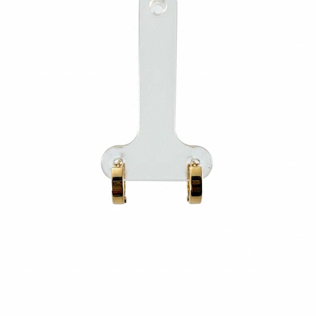 Aretes Huggie Lisos — Oro 10K