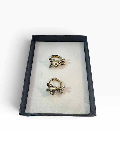 Aretes de Oro 10K con Figura de Perrito