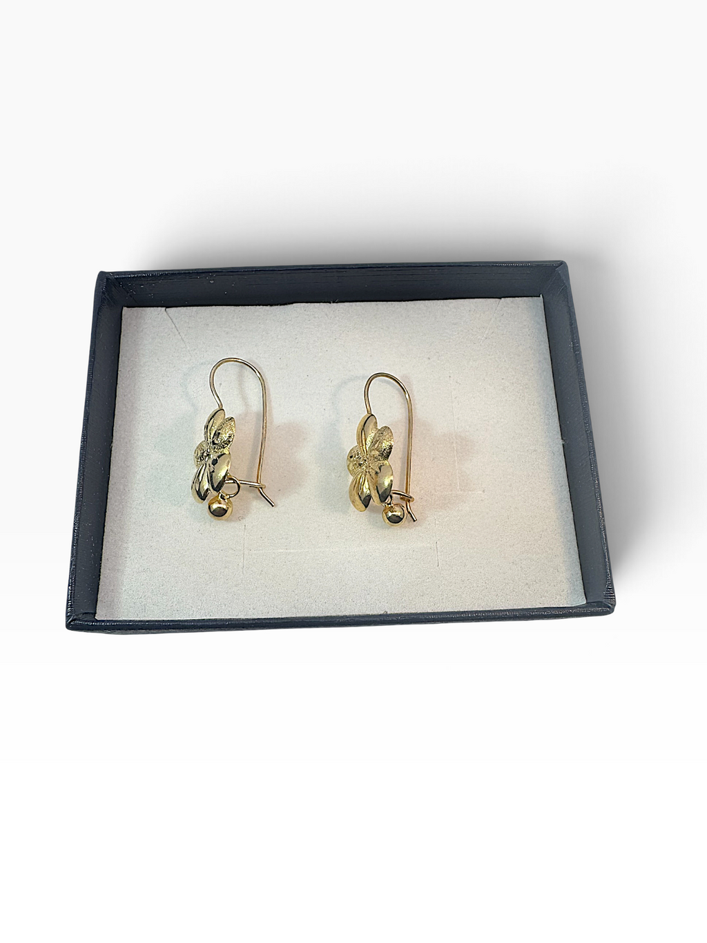 Aretes Pensamiento con Flor - Oro 10K