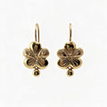 Aretes Pensamiento con Flor - Oro 10K