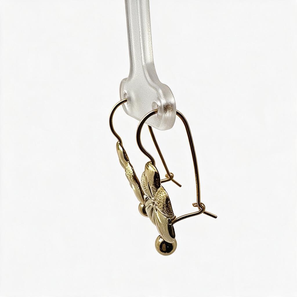 Aretes Pensamiento con Flor - Oro 10K