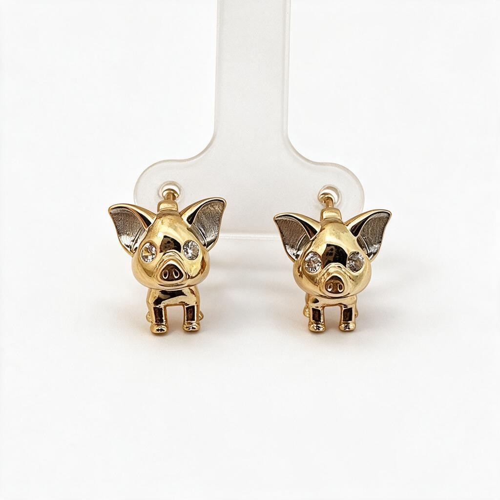 Aretes de Oro 10K con Figura de Perrito