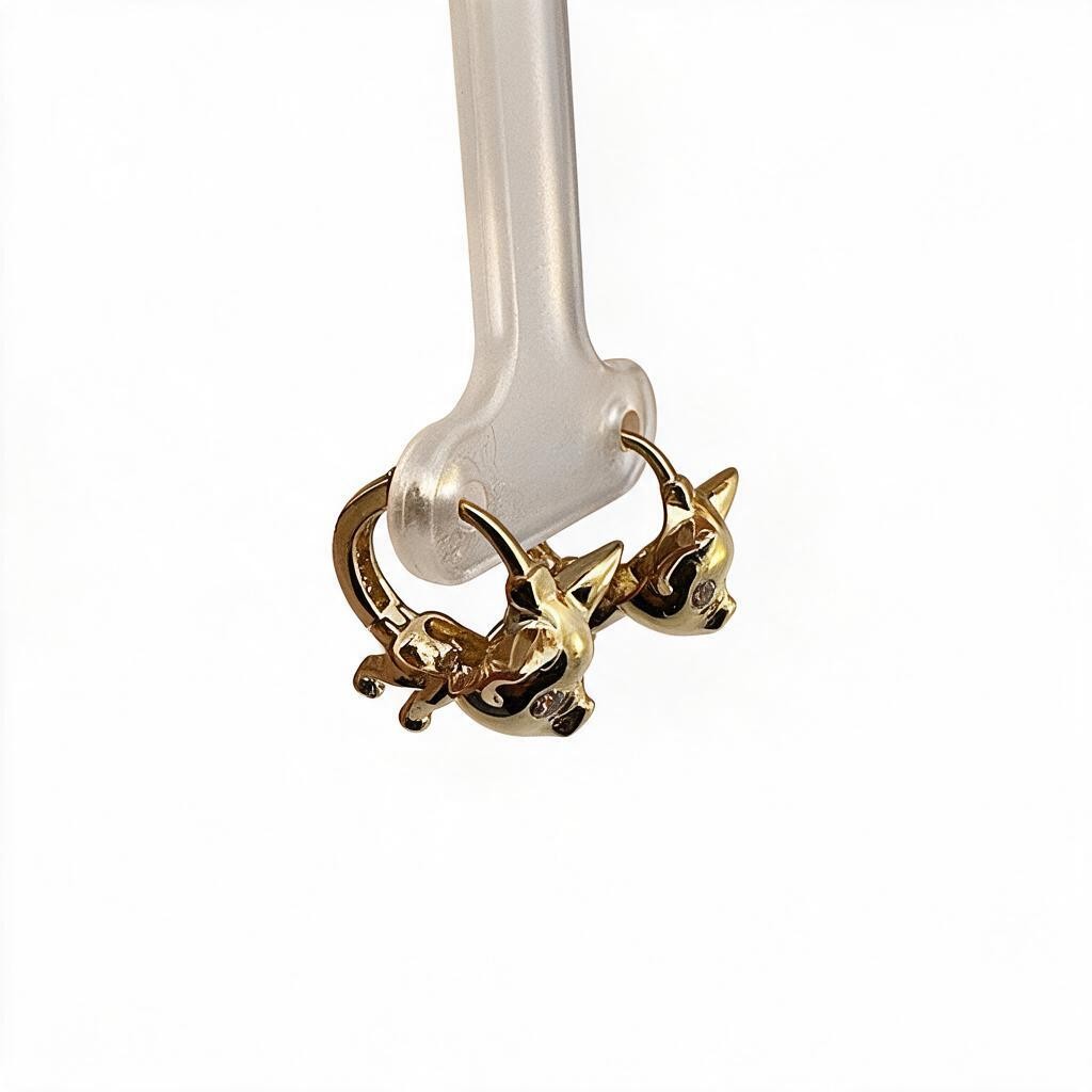Aretes de Oro 10K con Figura de Perrito
