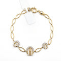 Pulsera Herraduras con Virgen de Guadalupe de Oro 10K