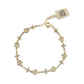 Pulsera Flores y Cruces con Zirconias de Oro 10K