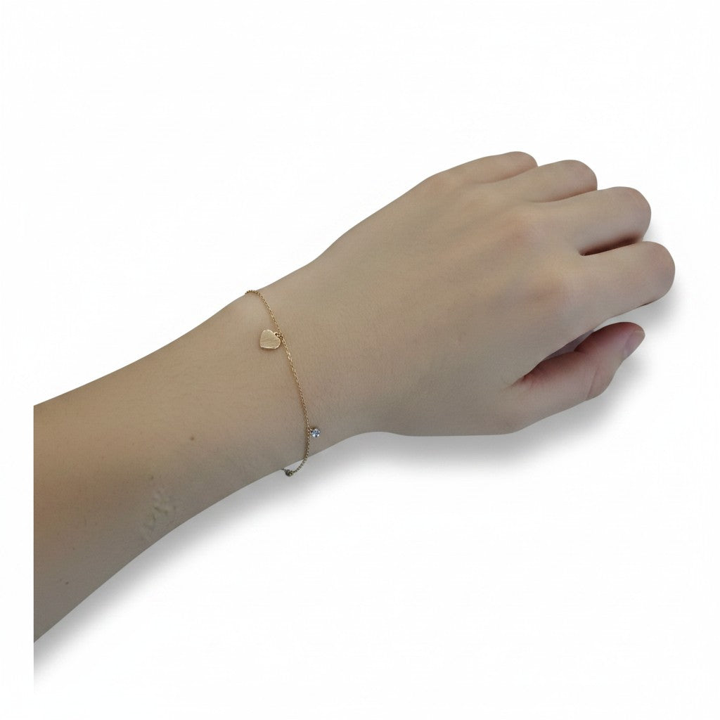 Pulsera Corazones Tricolor de Oro 10K