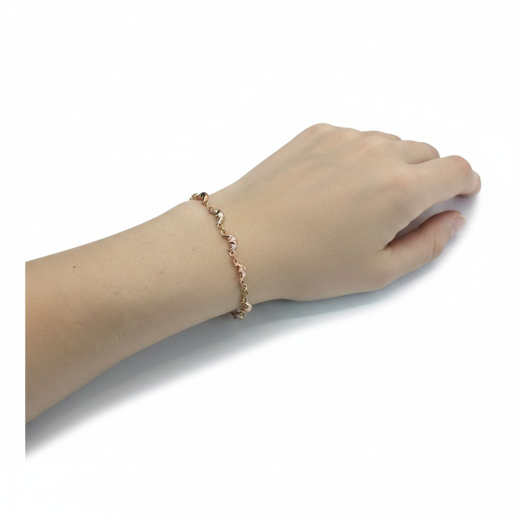 Pulsera Lunas Tricolor de Oro 10K