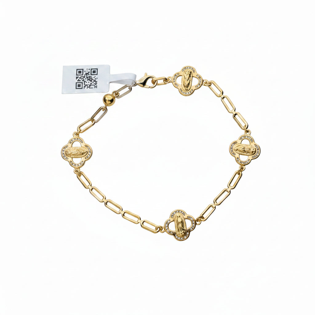 Pulsera Virgen de Guadalupe de Oro 10K