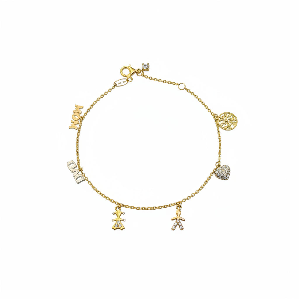 Pulsera Familia de Oro 10K