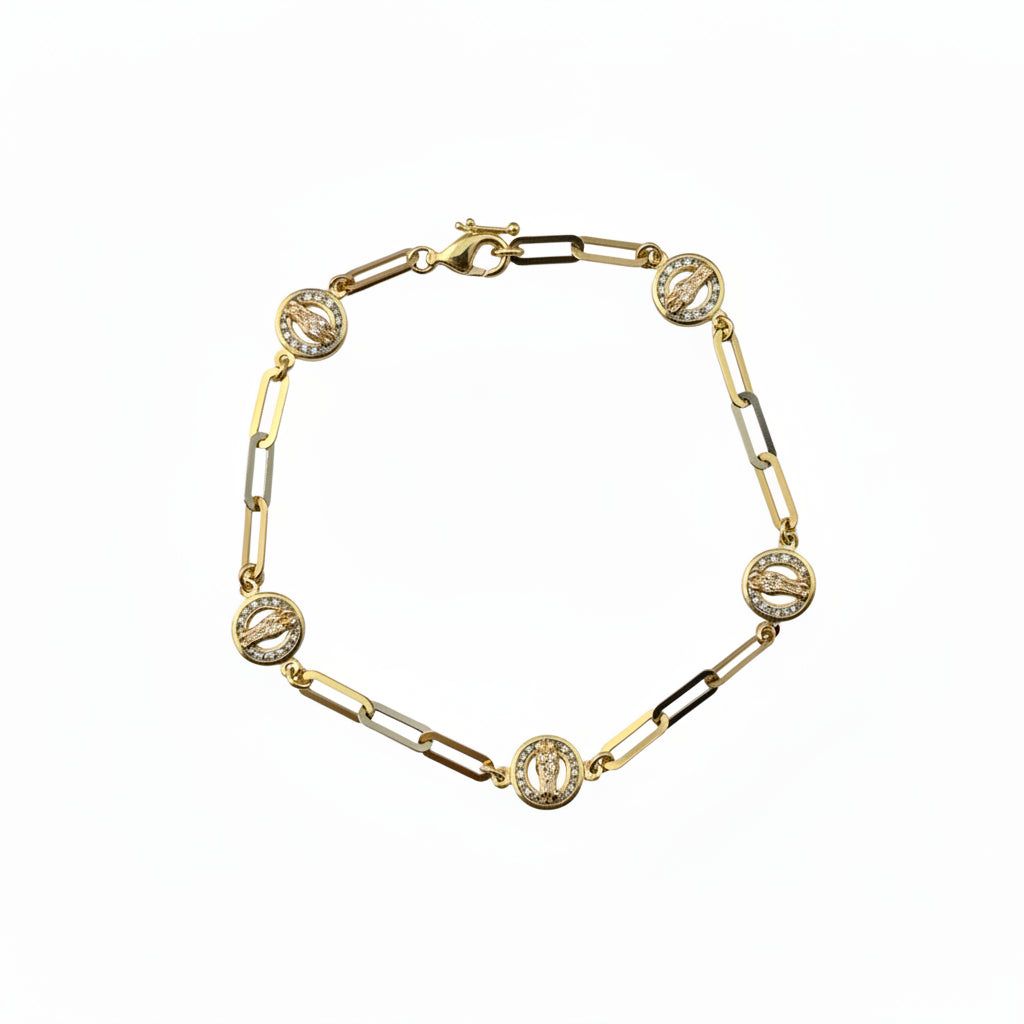 Pulsera San Judas Tadeo de Oro 10K