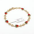 Pulsera Sandías y Corazones de Oro 10K