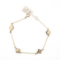 Pulsera Mano de Fátima, Corazón, Cruz y Flor de Oro 10K