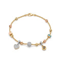 Pulsera Corazón y Ojo Turco de Oro 10K
