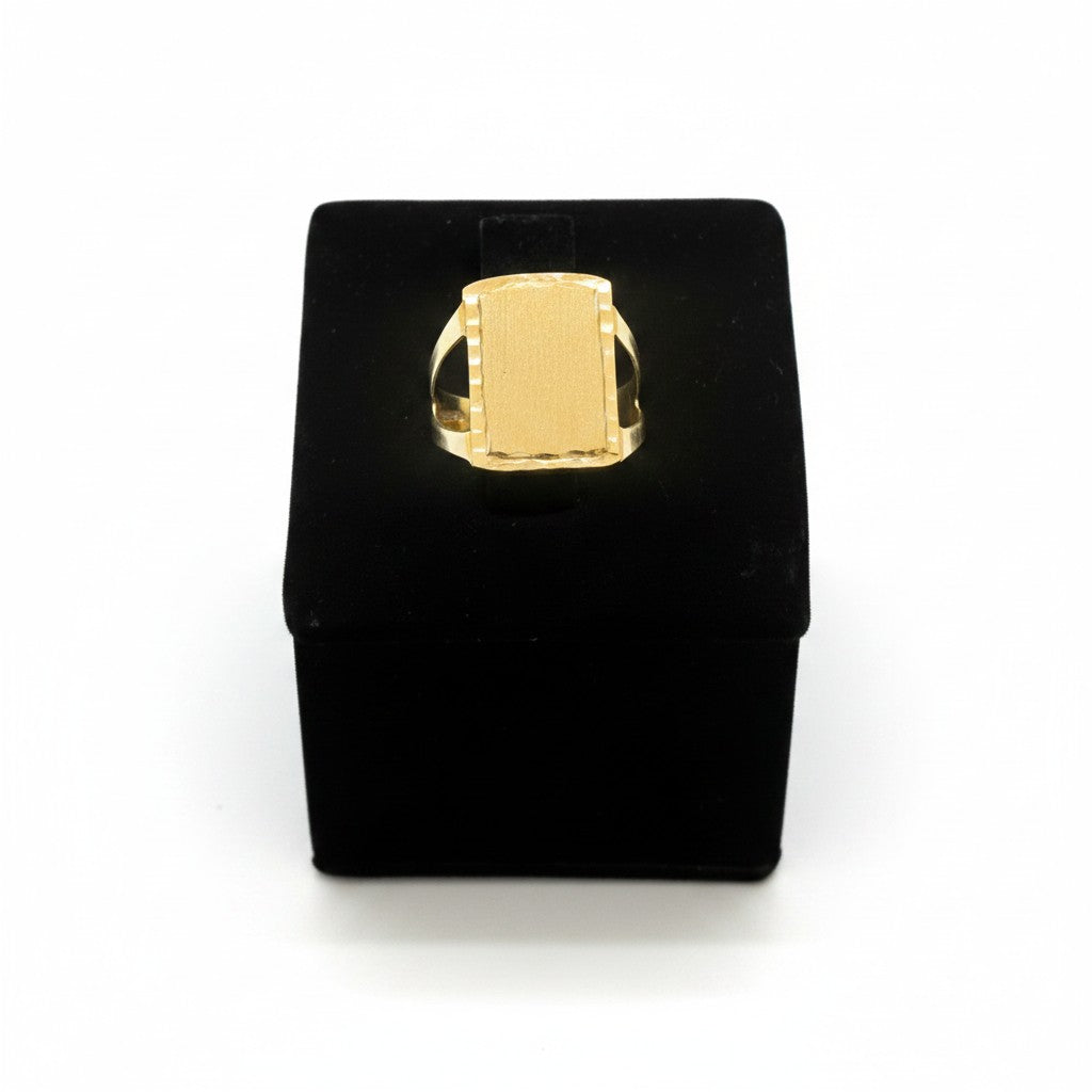 Anillo Placa Cuadrada de Oro 10K