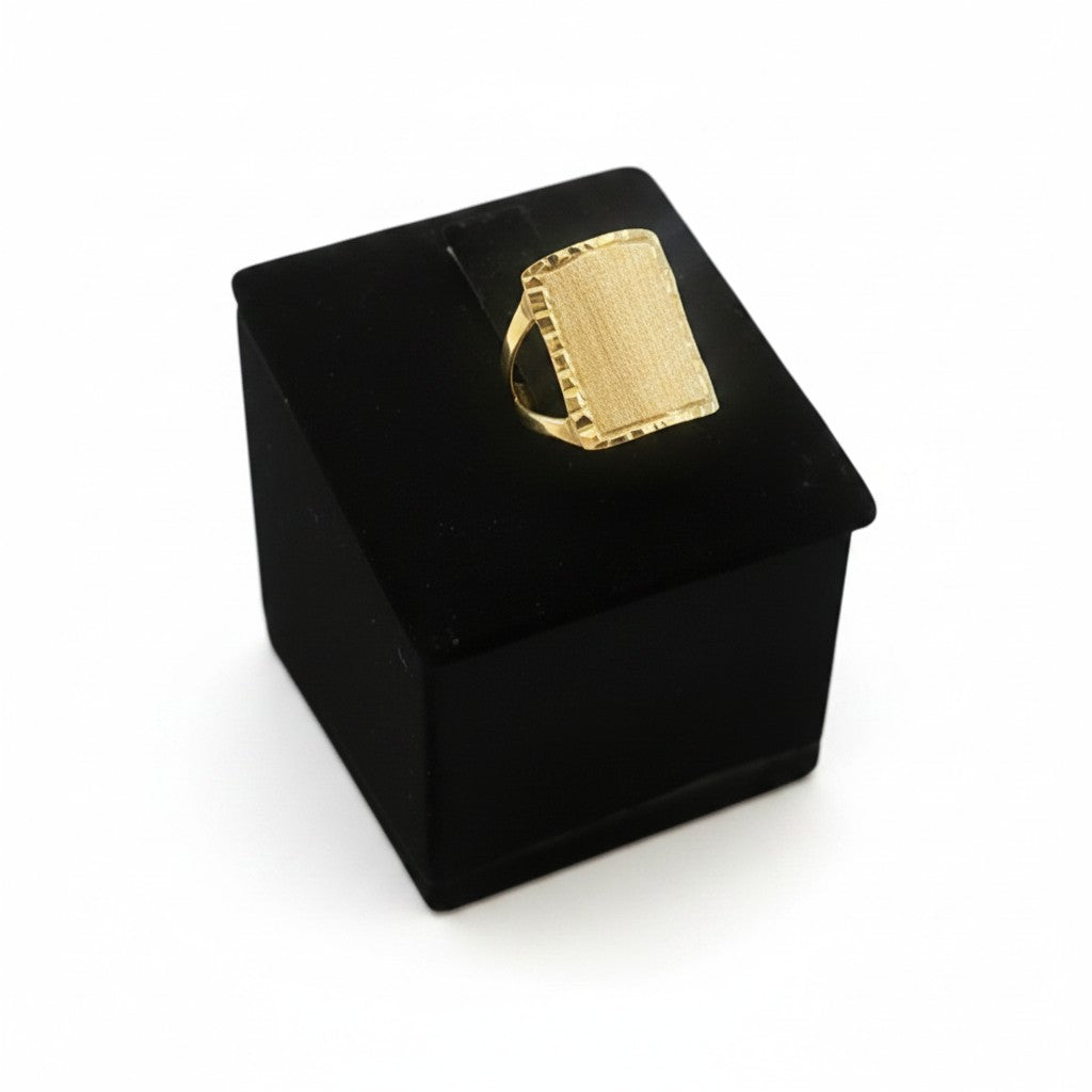 Anillo Placa Cuadrada de Oro 10K