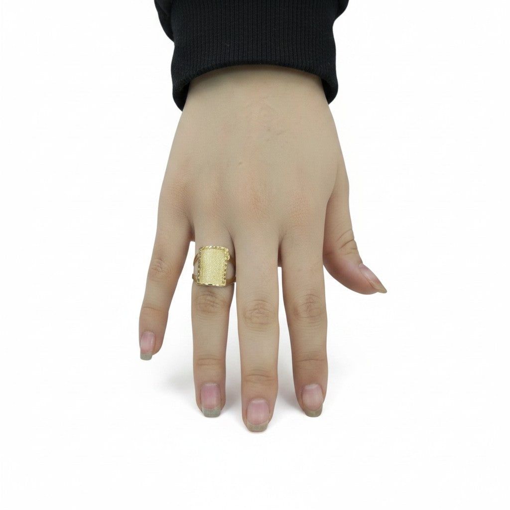 Anillo Placa Cuadrada de Oro 10K
