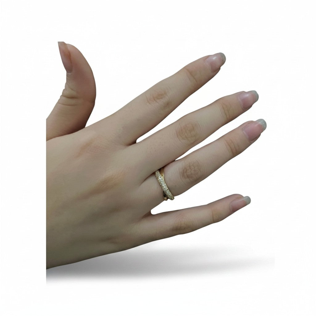 Anillo Cruzado de Oro 10K