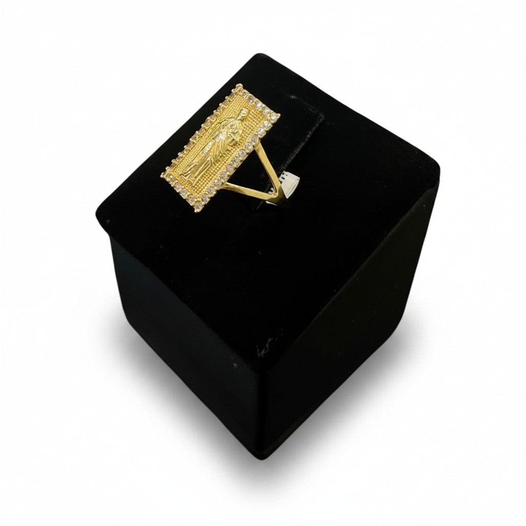 Anillo Placa San Judas de Oro 10K