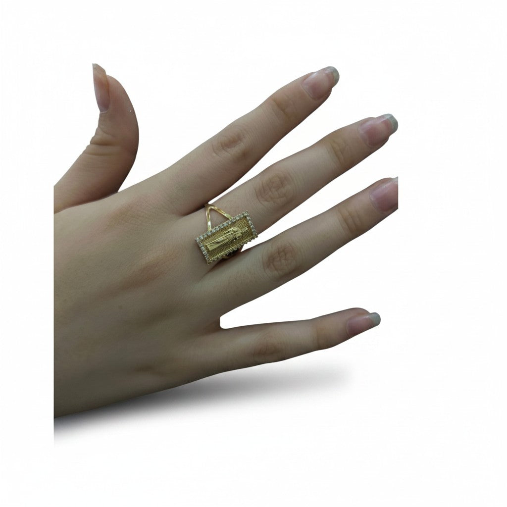 Anillo Placa San Judas de Oro 10K