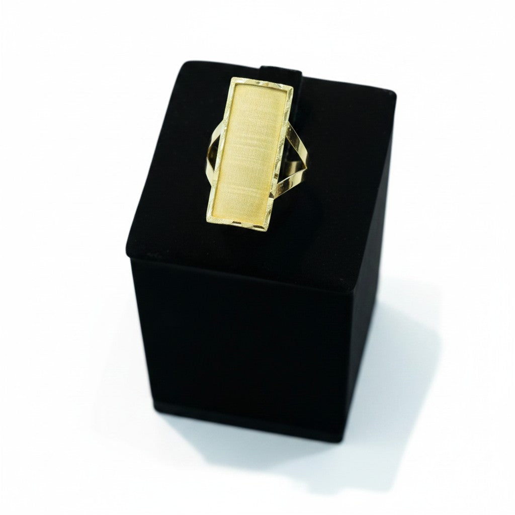 Anillo con Placa Rectangular de Oro 10K