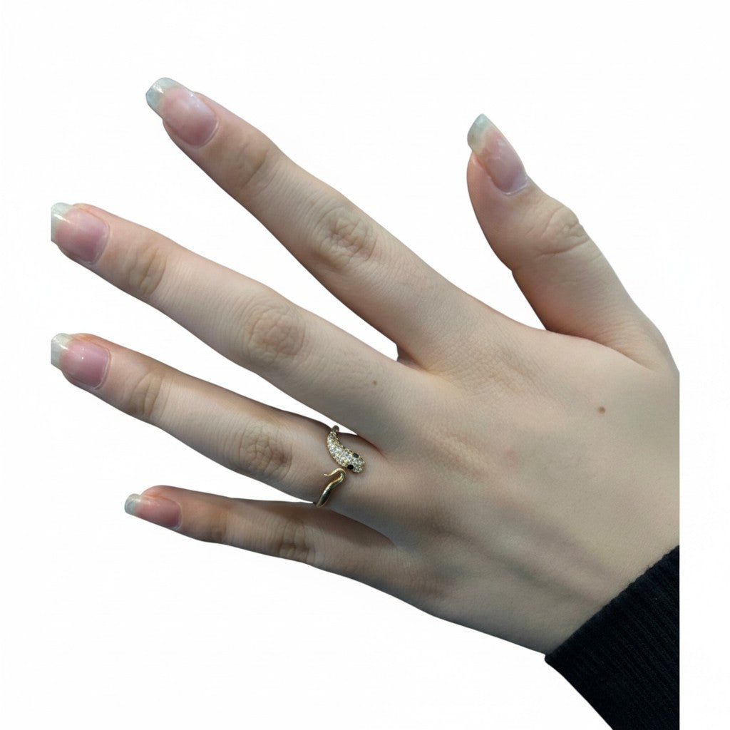 Anillo de Víbora con Zirconias Oro 10K
