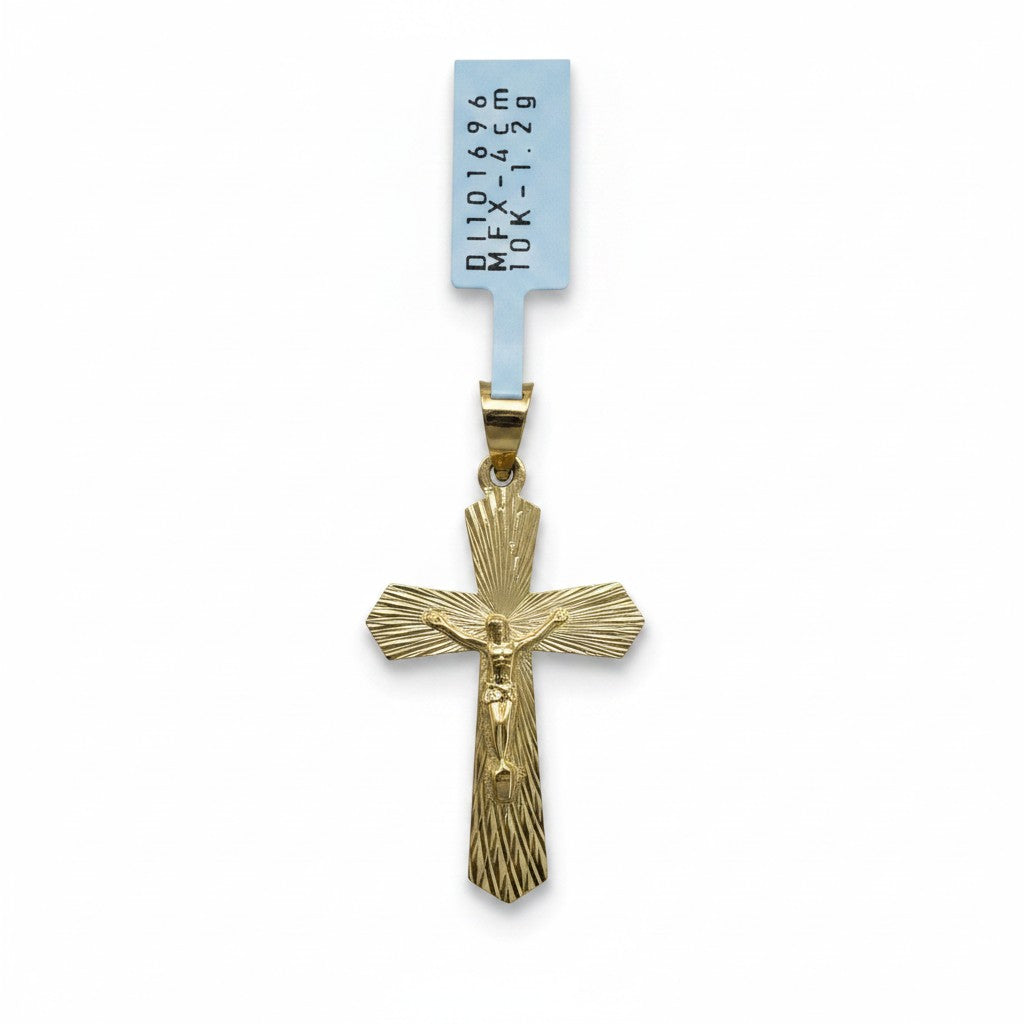 Dije Cruz con Cristo de Oro 10K