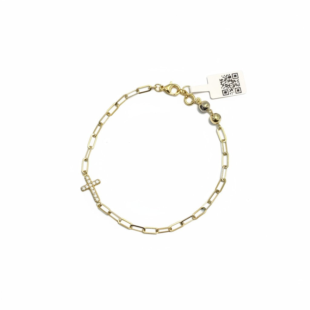 Pulsera Cruz de Oro 10K
