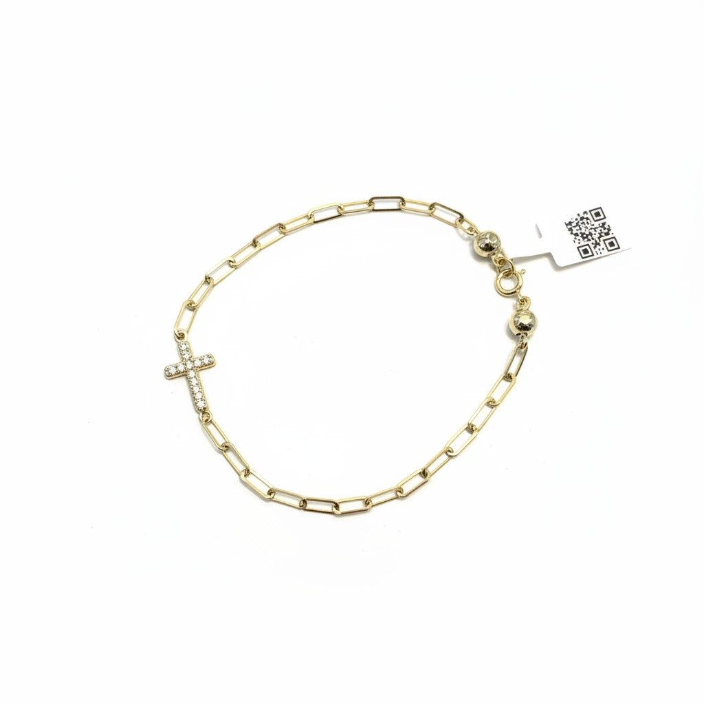 Pulsera Cruz de Oro 10K